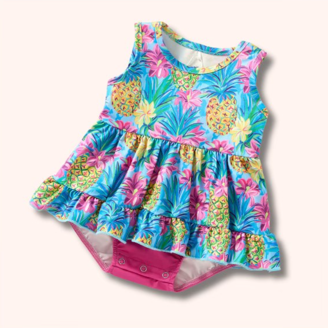 Preppy Pineapple Romper-12/18m