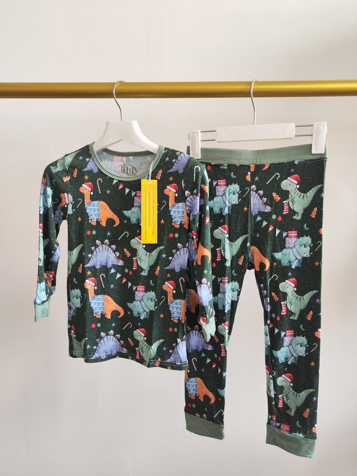 Dinosaur Bamboo Christmas Pajamas