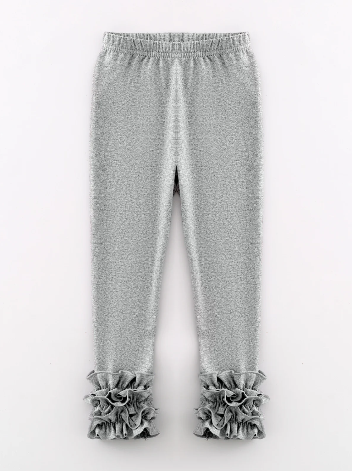 Grey Milk Silk Ruffled Solid Icing Legging