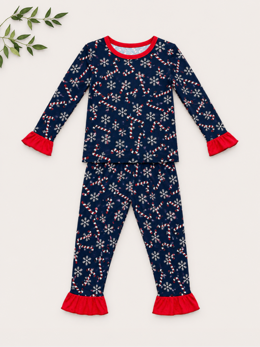Candy Cane Christmas pajamas-girls