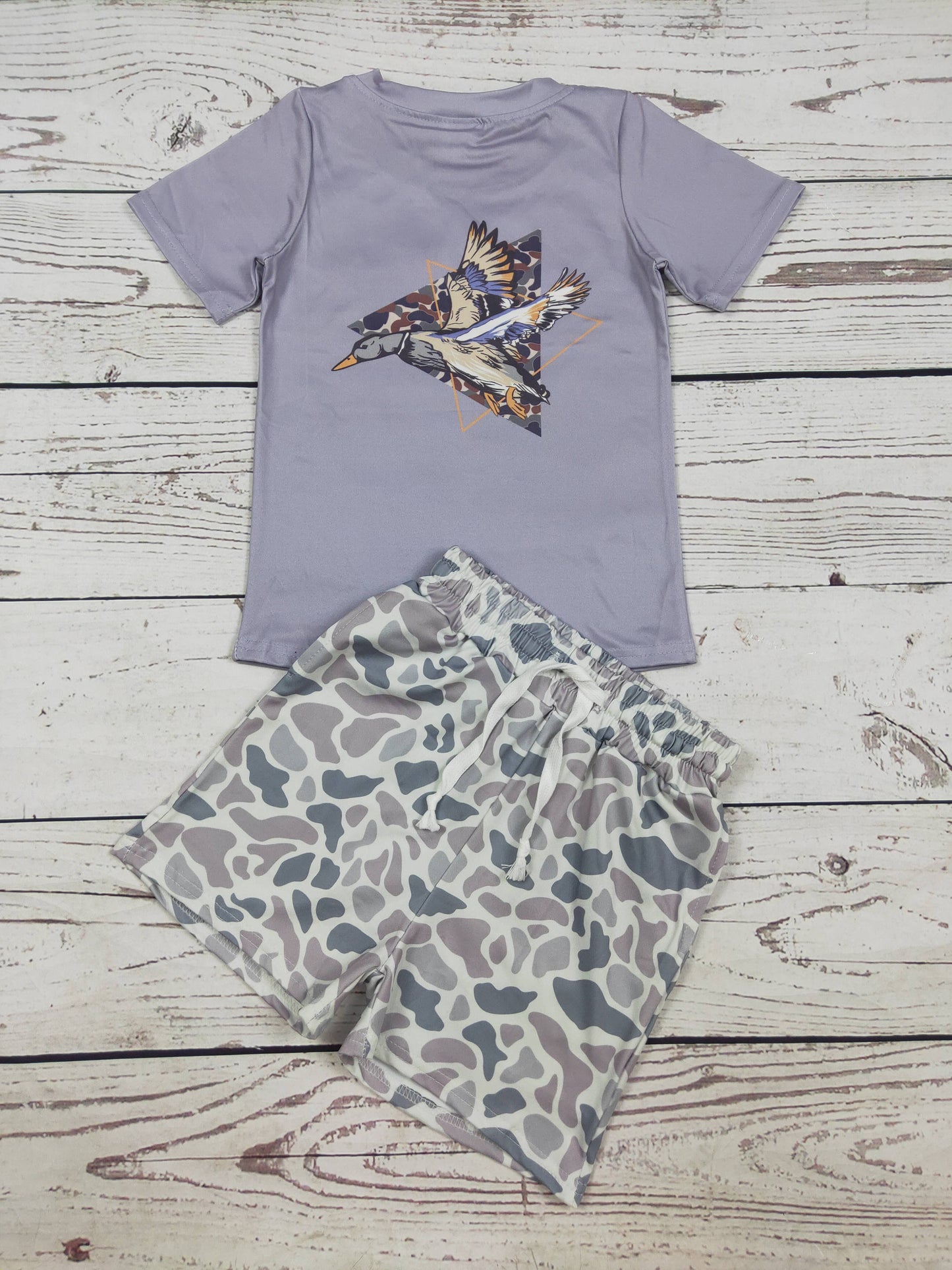 Bbay Boy Duck Camouflage Printed Shorts Set: 12-18M