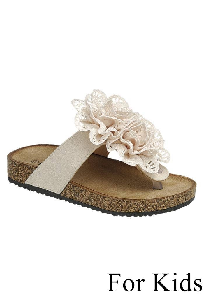 Kids Flip Flop Sandal Shoes FL-BACON-58K: TAUPE / E18
