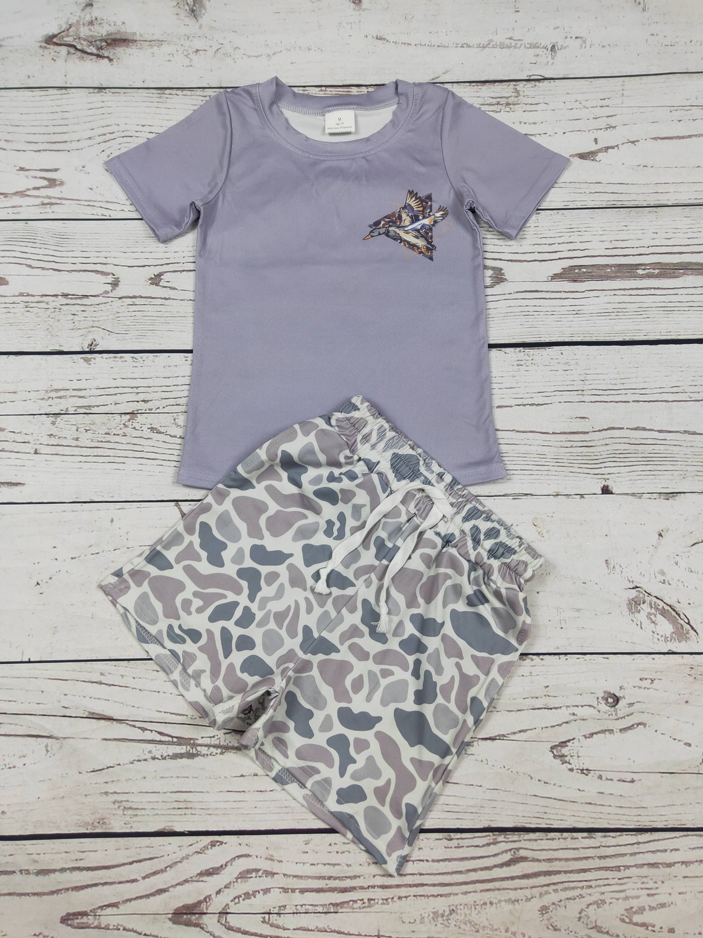 Bbay Boy Duck Camouflage Printed Shorts Set: 12-18M